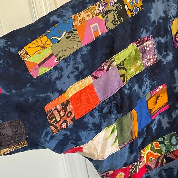 VTG Nativewear Designs Oversized Bohemian Lagenlook Quilted Jacket M Patchwork - Picture 7 of 12